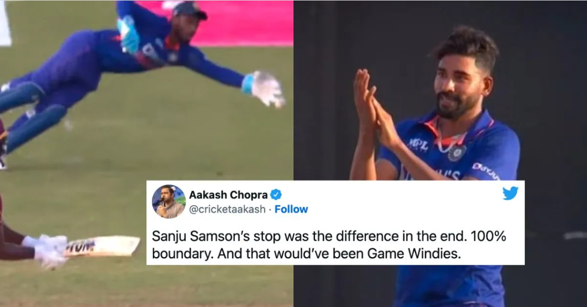 இக்கட்டான நேரத்தில் இந்திய அணியை காப்பாற்றிய சஞ்சு சாம்சன்… பாராட்டும் கிரிக்கெட் உலகம் !!