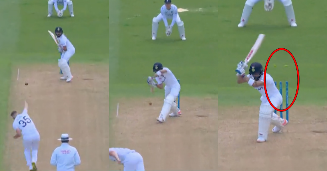 வீடியோ; அசால்டாக நினைத்த விராட் கோலி… துல்லியமான பந்துவீச்சால் ஸ்டெம்பை தெறிக்கவிட்ட இங்கிலாந்து வீரர் !!