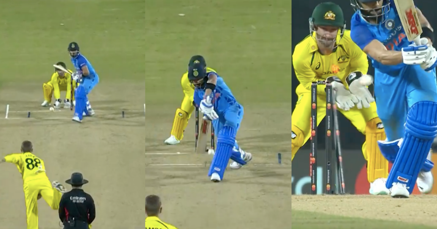 வீடியோ; மாயாஜால சுழல் வீசிய ஆடம் ஜாம்பா… தேவை இல்லாமல் விக்கெட்டை இழந்த விராட் கோலி !!