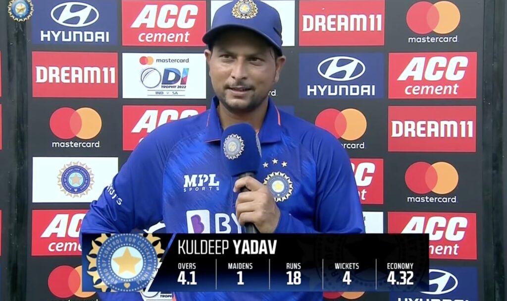 தோனியின் மந்திரத்தை யூஸ் பண்ணிய குல்தீப் – ஆட்டநாயகன் விருது பெற்ற அவரே சொன்னார்!