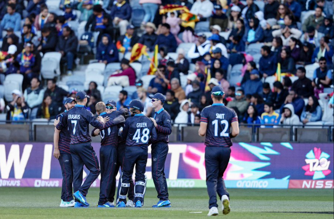 தமாசு… தமாசு… மரண அடி வாங்கிய இலங்கை அணி; அபார வெற்றி பெற்றது நமீபியா !!