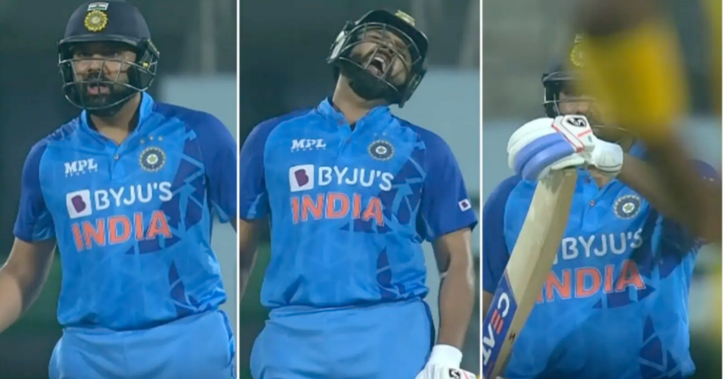 வீடியோ; ஏன் சார் இப்படி பண்றீங்க.. செம கடுப்பில் வொய்ட் பாலிற்கு “DRS” கேட்ட கேப்டன் ரோஹித் சர்மா !!