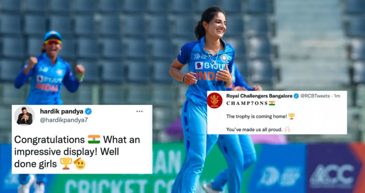 இலங்கையை இலகுவாக வீழ்த்தி சாம்பியன் பட்டத்தை தட்டி தூக்கிய இந்திய மகளீர் படை... வாழ்த்தும் ரசிகர்கள் !! 1