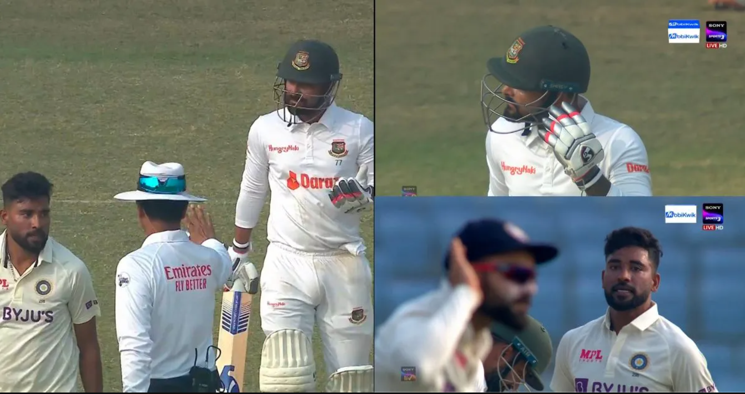 வீடியோ; இது திருப்பி கொடுக்கும் நேரம் மாமே… சீண்டி பார்த்த வங்கதேச வீரருக்கு சரியான பதிலடி கொடுத்த முகமது சிராஜ் !!