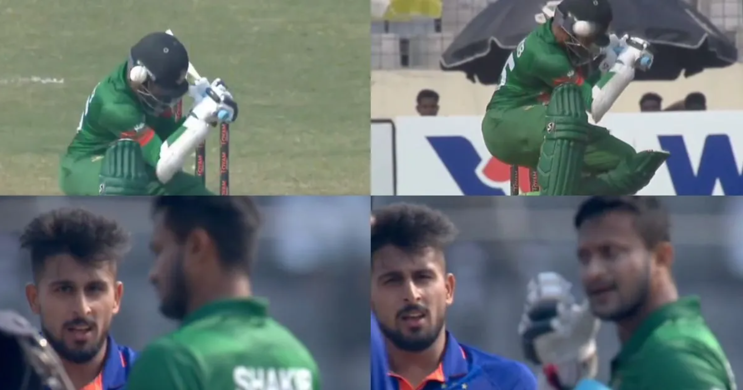 வீடியோ; யப்பா டேய்… மிரட்டல் பவுன்சர் வீசிய உம்ரன் மாலிக்; திகைத்து போன ஷாகிப் அல் ஹசன் !!