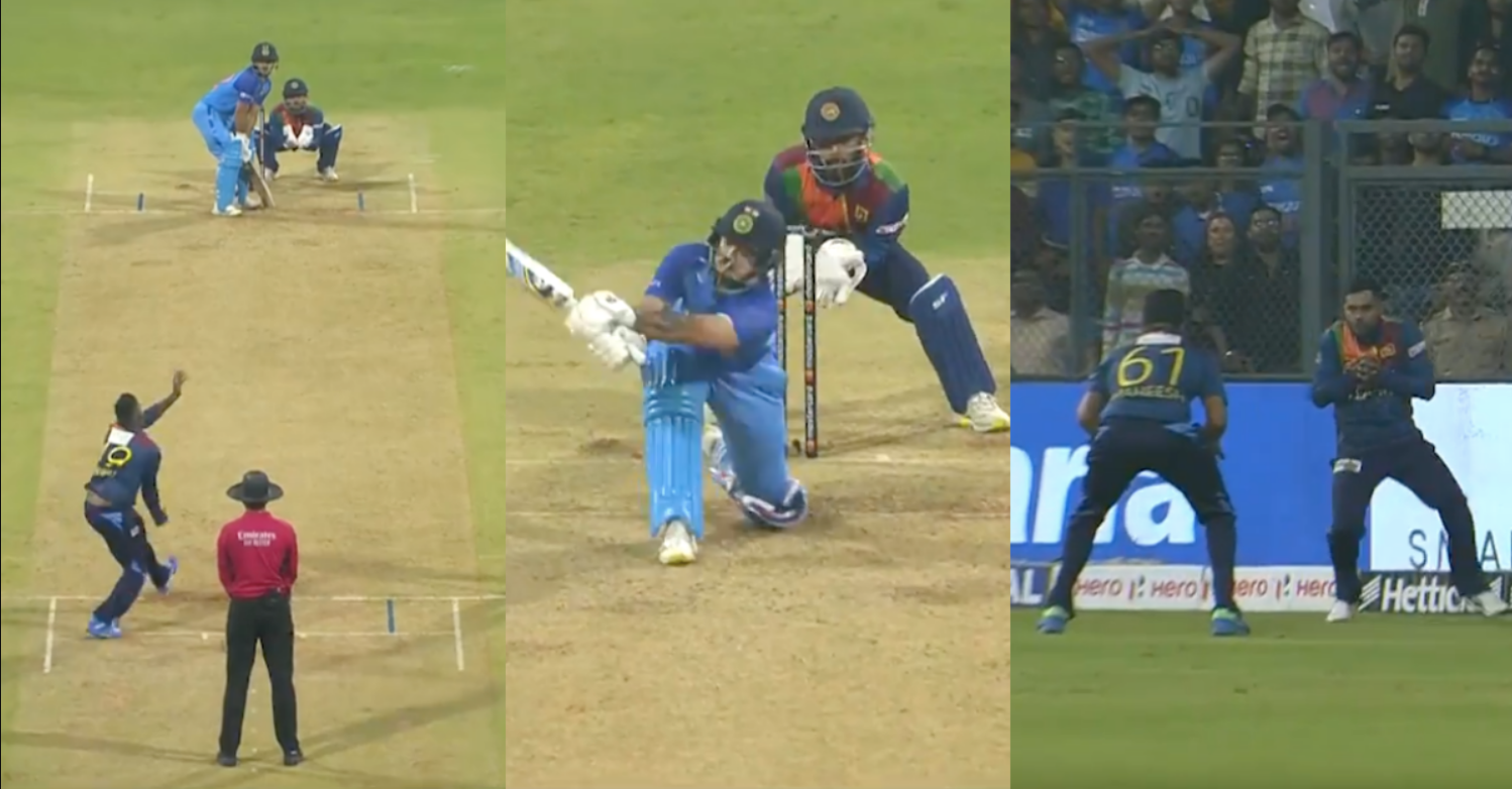 வீடியோ; அதிரடி காட்டிய இஷான் கிஷன்; ஈசியான கேட்ச்சால் வெளியேற்றிய ஹசரங்கா !!