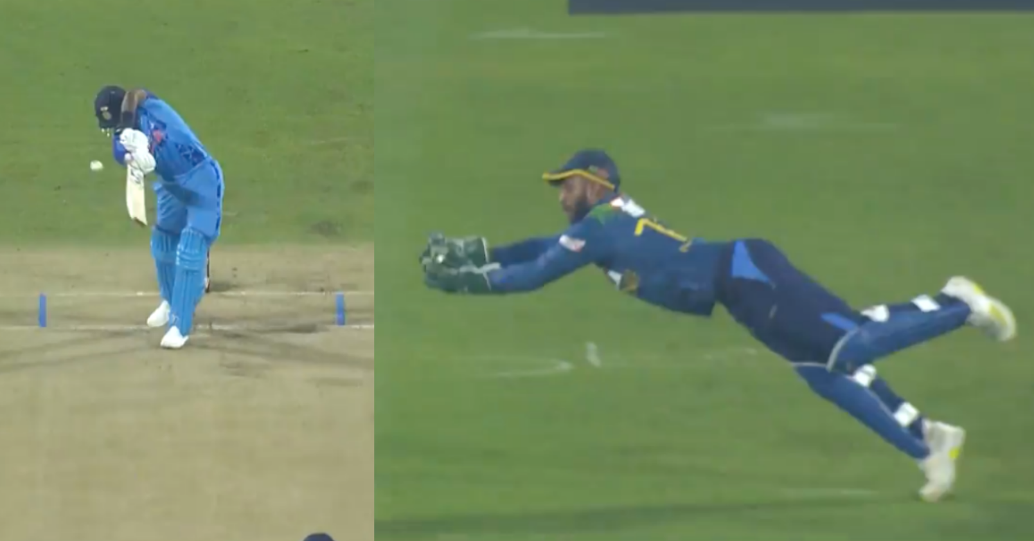 வீடியோ; கவனக்குறைவாக செயல்பட்ட ஹர்திக் பாண்டியா… சிறப்பான கேட்ச்சால் வெளியேற்றிய இலங்கை விக்கெட் கீப்பர் !!