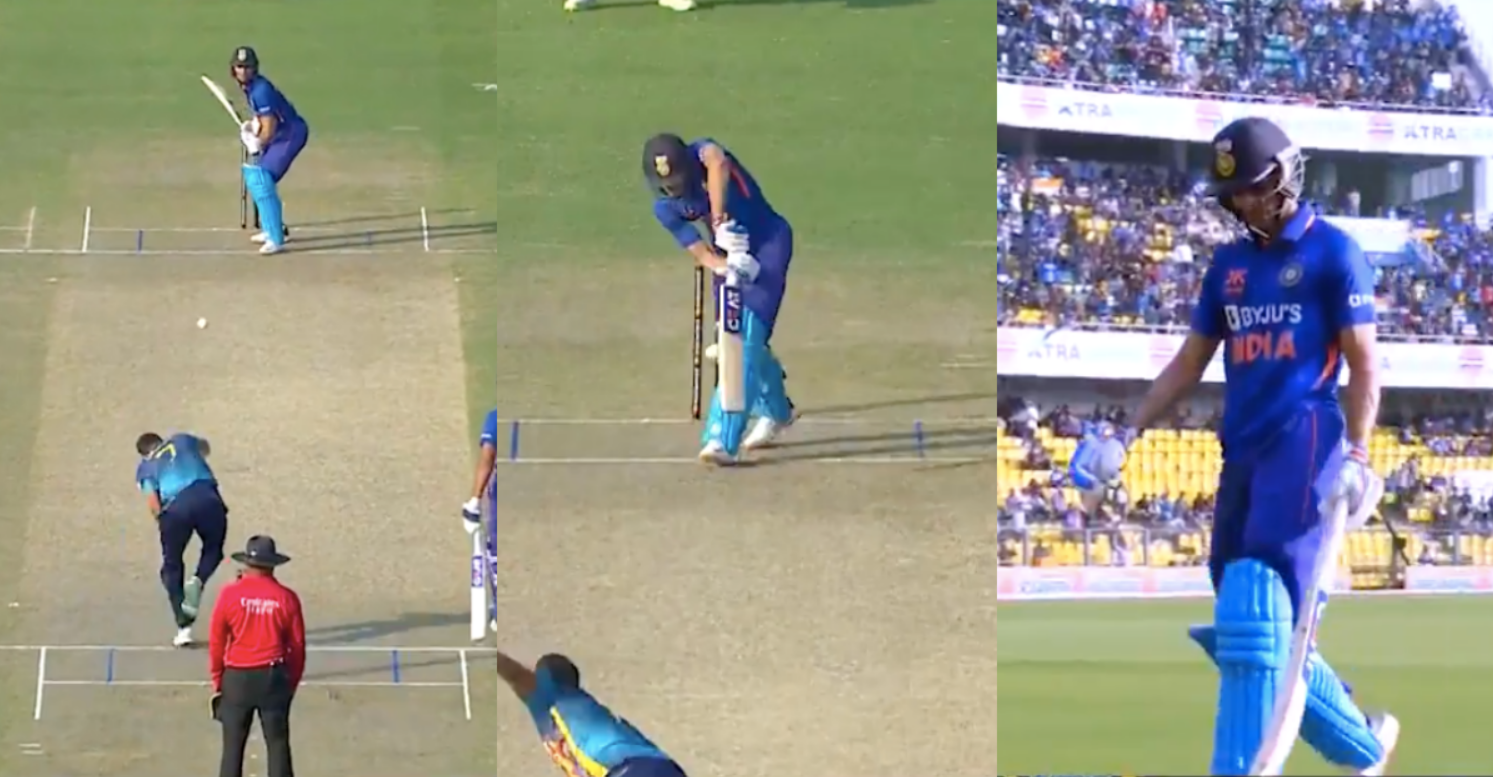 வீடியோ; துல்லியமான பந்துவீச்சு… சரியான நேரத்தில் சுப்மன் கில்லின் விக்கெட்டை கைப்பற்றிய இலங்கை கேப்டன் !!