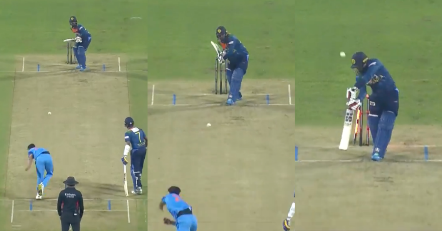 வீடியோ; துல்லியமான பந்துவீச்சு… இலங்கை அணியின் மிக முக்கிய வீரரை அசால்டாக வெளியேற்றிய உம்ரன் மாலிக் !!