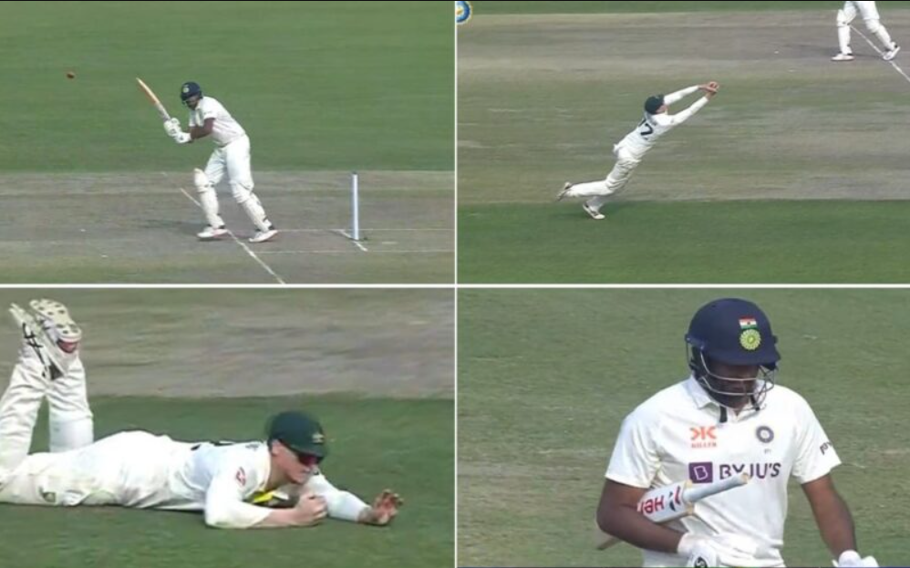 வீடியோ; பொறுப்பான ஆட்டத்தை வெளிப்படுத்திய அஸ்வின்… அசத்தலான கேட்ச்சால் வெளியேற்றிய ஆஸ்திரேலிய வீரர் !!