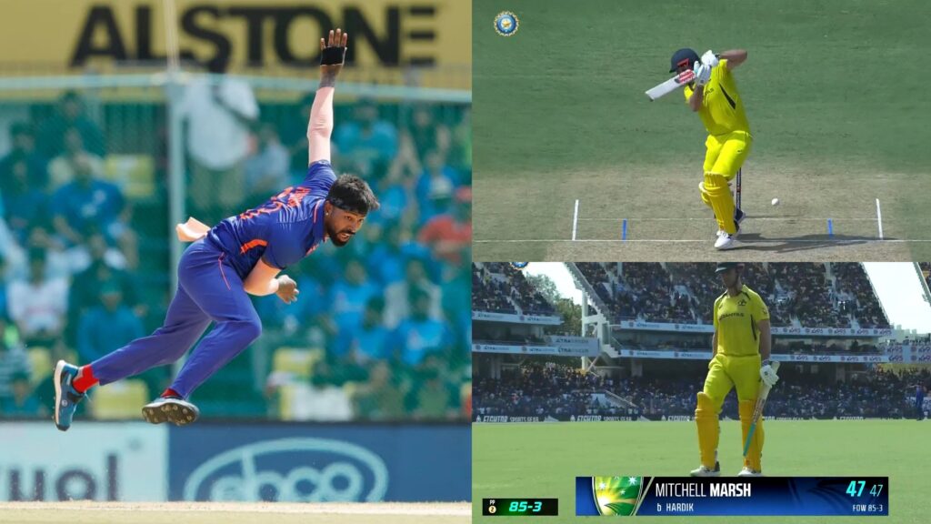 வீடியோ: மிரட்டலாக ஆடிவந்த மார்ஷ்… உன் பாட்சா என்கிட்ட பலிக்காதுன்னு ஸ்டம்ப்பை தெறிக்கவிட்ட பலே பாண்டியா!