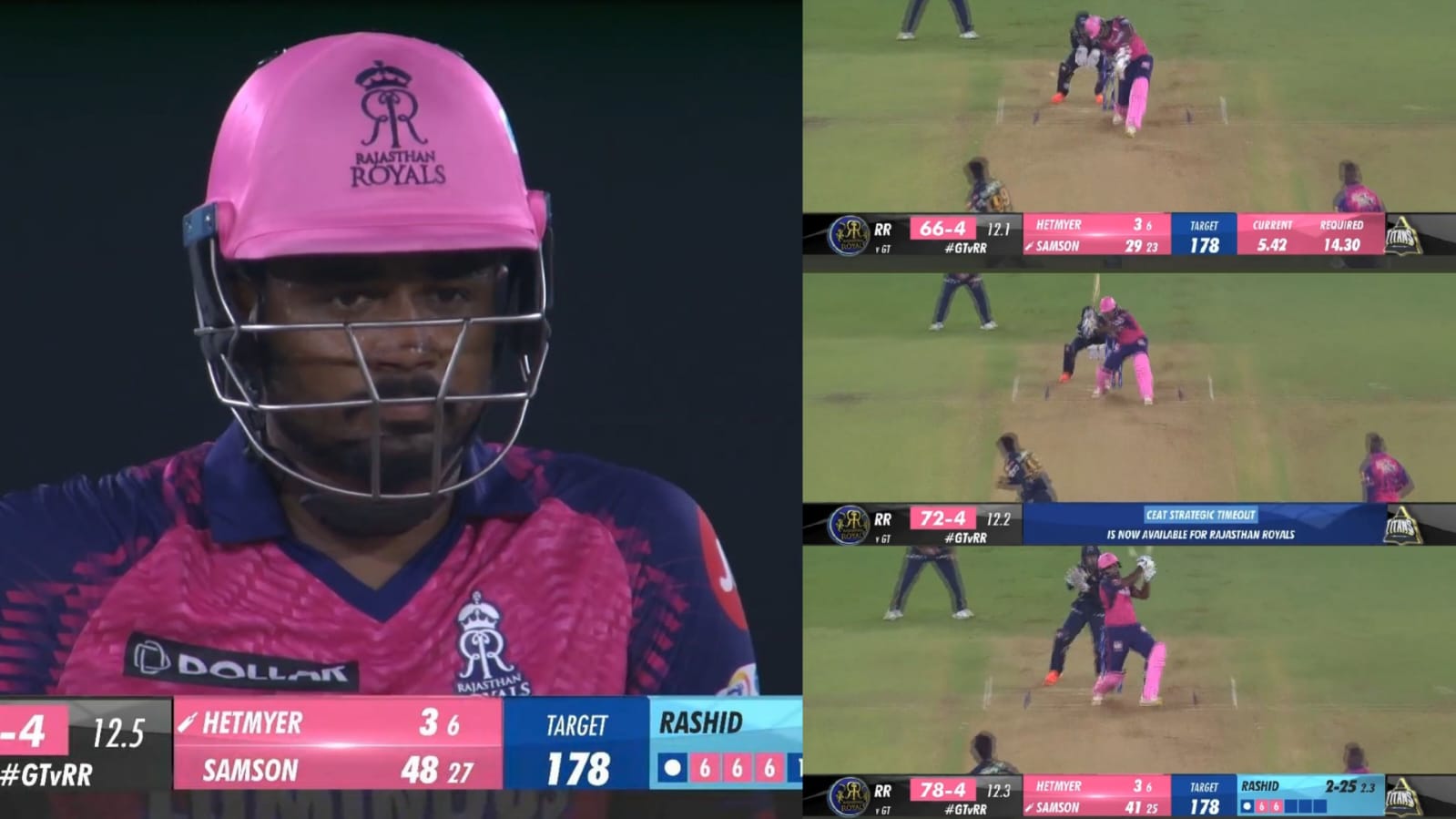 வீடியோ; பெரிய பெரிய ஆளுங்க கூட உன்ன பாத்து பயப்படலாம்… ஆனா எனக்கு கொஞ்சம் கூட பயம் இல்ல; ரசீத் கான் ஓவரில் சிக்ஸர் மழை பொழிந்த சஞ்சு சாம்சன் !!