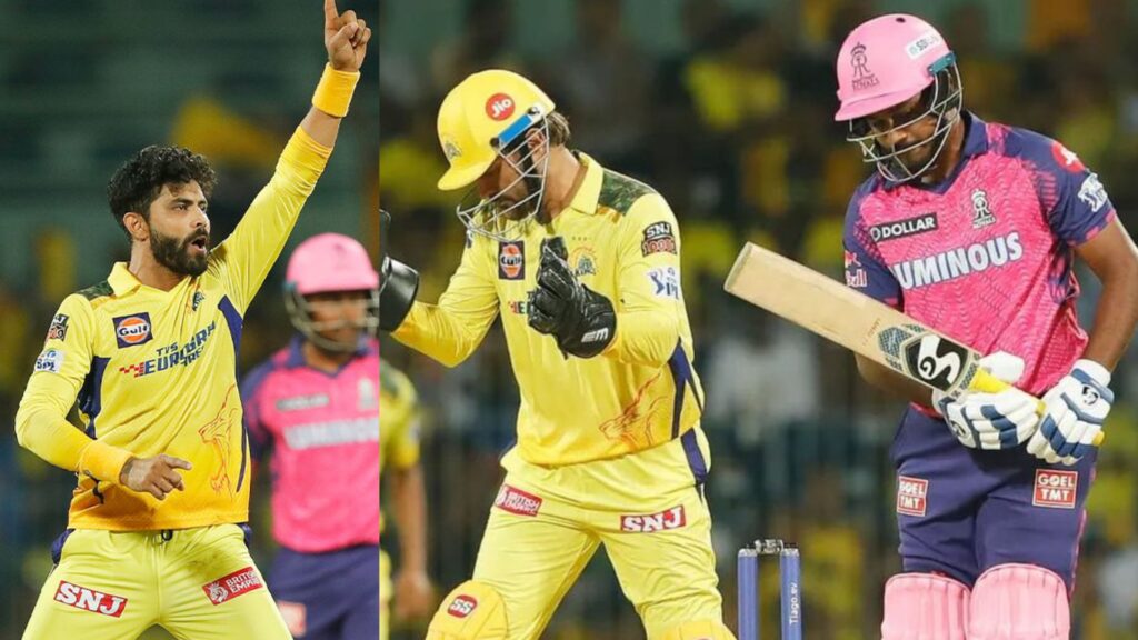 வீடியோ: பின்னீட்டடா ஜட்டு, பாராட்டிய தோனி… வந்த இரண்டாவது பந்தில் சஞ்சு சாம்சனை போல்டு எடுத்த ஜடேஜா!