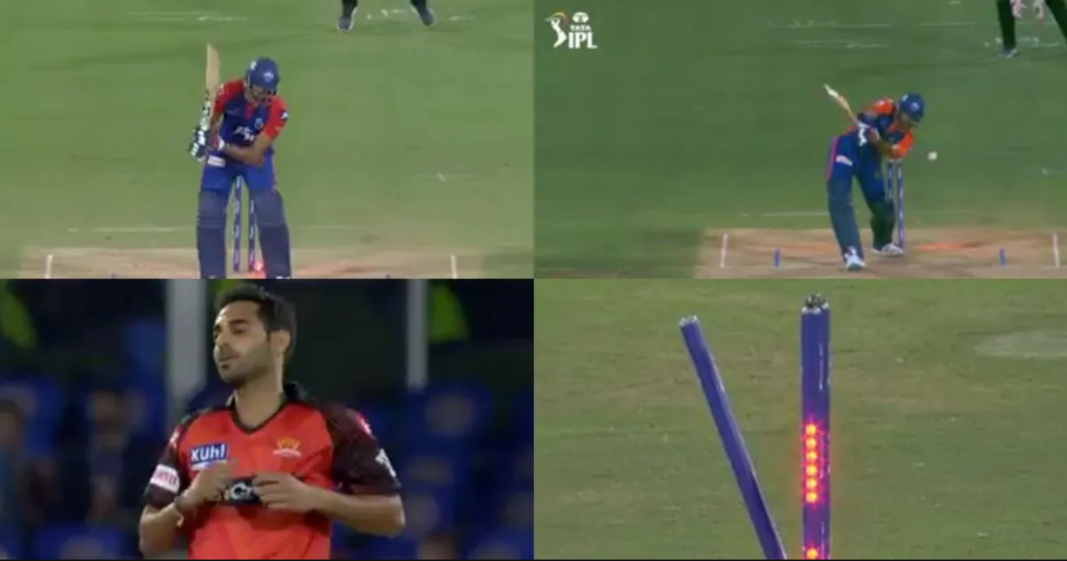 வீடியோ; பொறுப்பான பேட்டிங்கை வெளிப்படுத்திய அக்‌ஷர் பட்டேல்; ஸ்டெம்பை தெறிக்கவிட்டு வெளியேற்றிய புவனேஷ்வர் குமார் !!