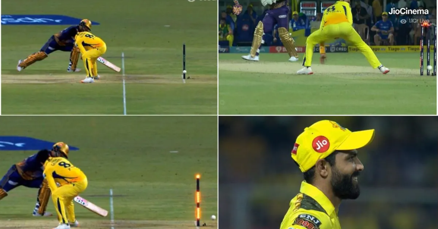 வீடியோ; இதுக்கு தாண்டா என்ன “நம்பர் 1” பீல்டர்னு சொல்றாங்க… மாஸ் காட்டிய ஜடேஜா; அதிர்ஷ்டத்தால் தப்பித்த கொல்கத்தா வீரர் !!