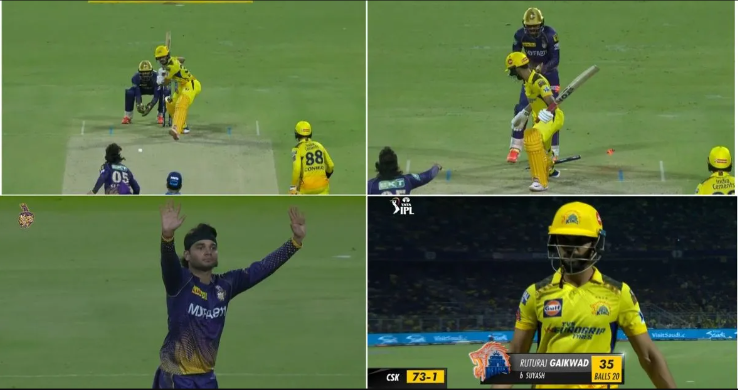 வீடியோ; கண்டிப்பா பாராட்டியே ஆகனும்… மாயாஜால சுழல் வீசிய கொல்கத்தா வீரர்; ஸ்டெம்பை பறிகொடுத்த ருத்துராஜ் கெய்க்வாட் !!