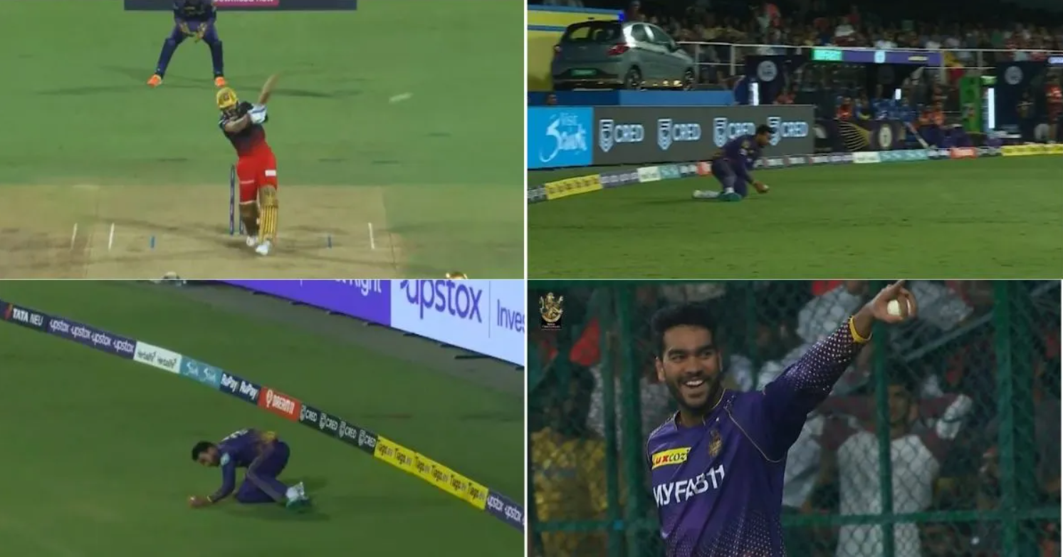 வீடியோ; சிக்ஸர் அடிக்க நினைத்த விராட் கோலி… ஒரே ஒரு தரமான கேட்ச்சால் போட்டியையே மொத்தமாக மாற்றிய வெங்கடேஷ் ஐயர் !!