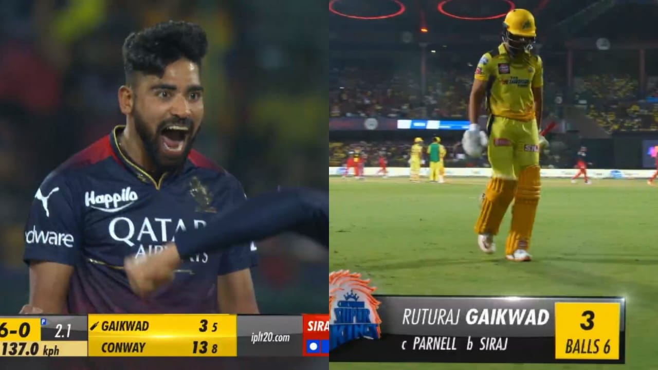 வீடியோ; கொடுத்த வேலையை கச்சிதமாக முடித்து கொடுத்த முகமது சிராஜ்… வெறும் 3 ரன்னில் விக்கெட்டை இழந்த ருத்துராஜ் கெய்க்வாட் !!