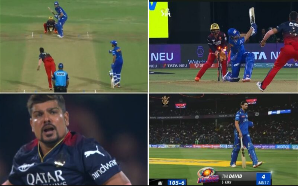 வீடியோ; உன் படம் இங்க ஓடாது தம்பி… ஸ்டெம்பை தகர்த்து அதிரடி பேட்ஸ்மேனை அசால்டாக வெளியேற்றிய கரண் சர்மா !!