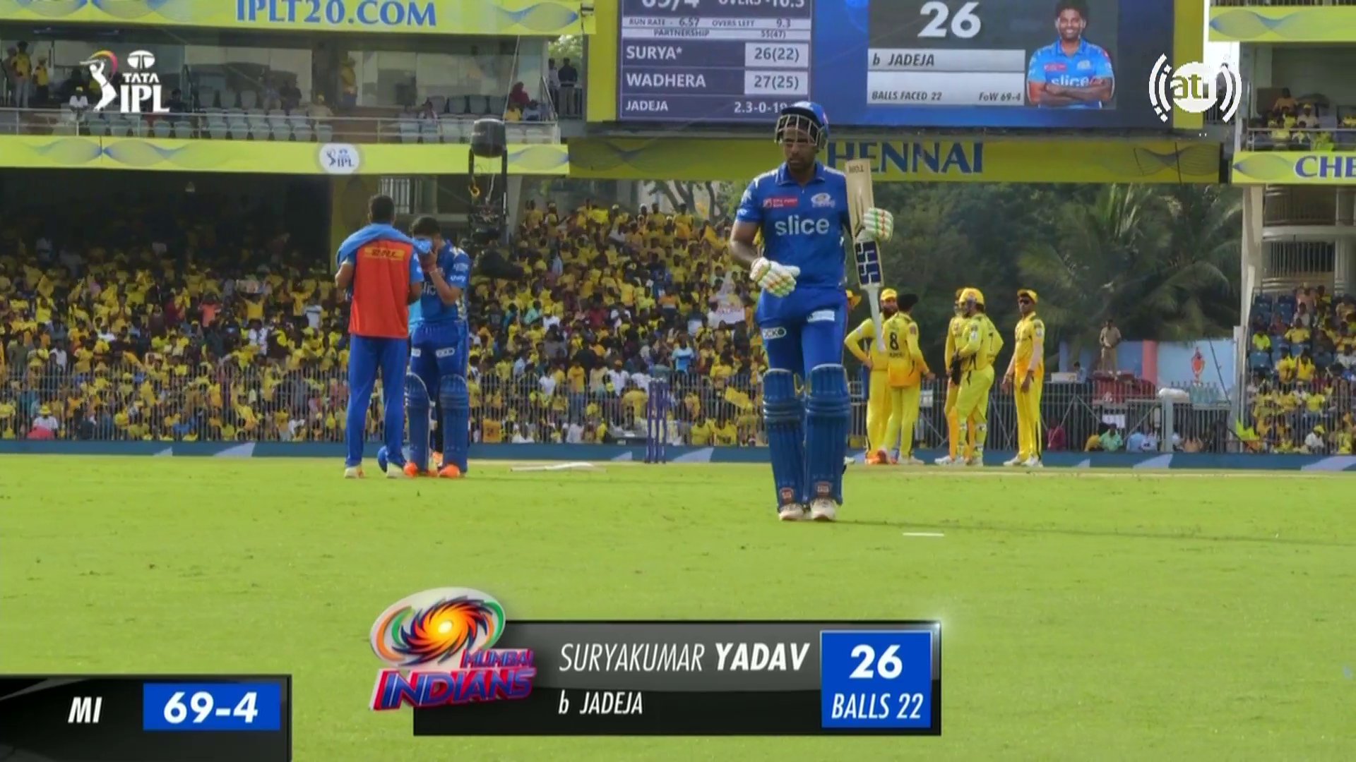 வீடியோ: சேப்பாக்கம் எங்க கோட்டை தம்பி... மாயாஜால சுழலில் சூர்யகுமார் ஸ்டம்ப்பை சிதறவிட்ட ஜட்டு...பேசாமல் நடையைகட்டிய சூர்யகுமார்! 4