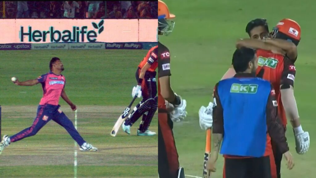 சபாஷ் சரியான ட்விஸ்ட்… நோ-பால் போட்டு மேட்சை மாற்றிய சந்தீப் சர்மா… சிக்ஸர் அடித்து ட்விஸ்ட் கொடுத்த அப்துல் சமாத்… ஹைதராபாத் த்ரில் வெற்றி!