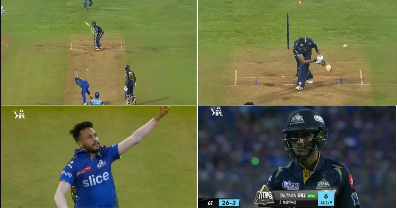 வீடியோ; யப்பா டேய்… ஸ்டெம்பை பிடுங்கி எறிந்த மும்பை வீரர்; மிரண்டு போன சுப்மன் கில் !!