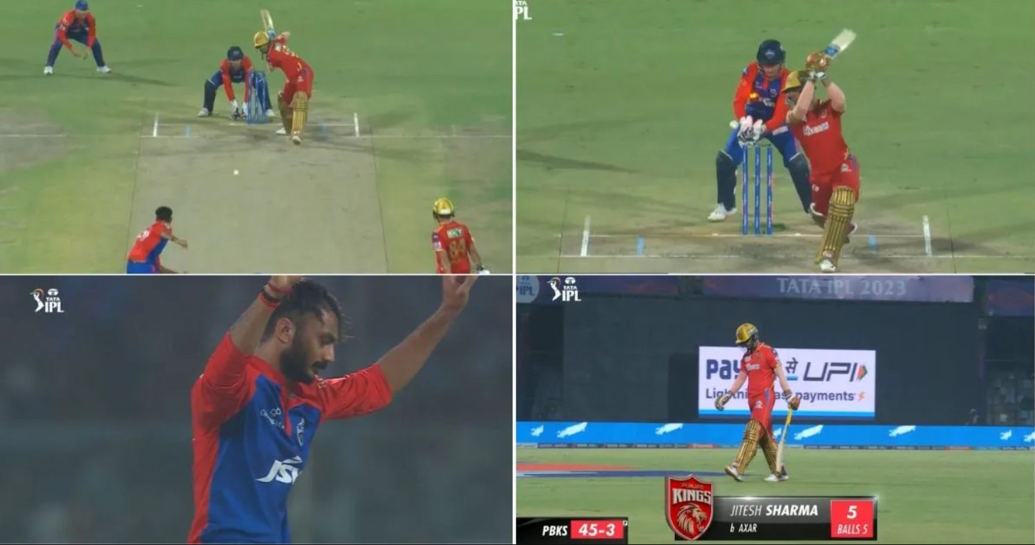 வீடியோ; உங்க படம் நம்மகிட்ட ஓடாது தம்பி; துல்லியமான பந்துவீச்சில் ஜித்தேஷ் சர்மாவை அசால்டாக வெளியேற்றிய அக்‌ஷர் பட்டேல் !!