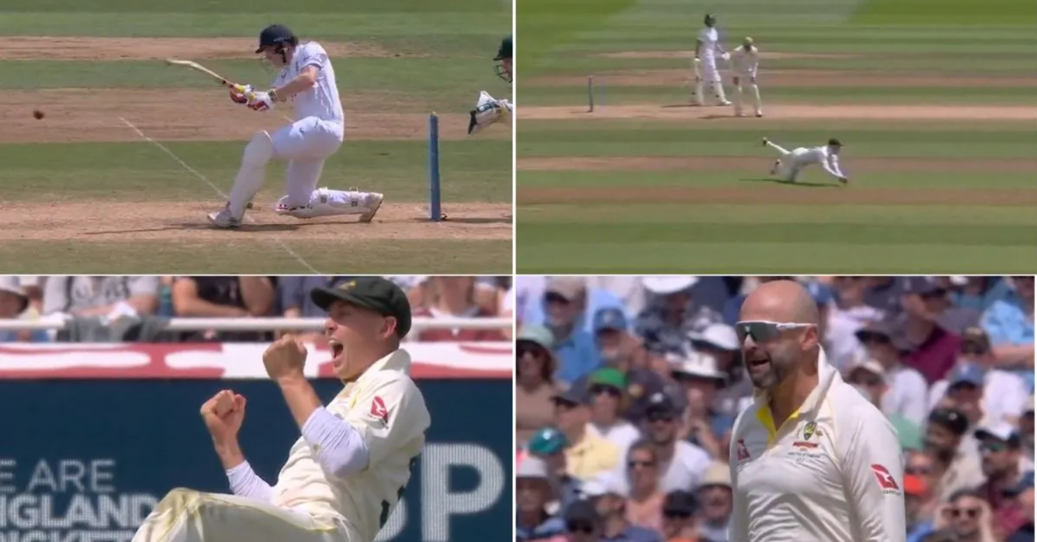 வீடியோ; ,மிரட்டலான கேட்ச் பிடித்த லபுசேன்…. நல்ல ஷாட் அடித்தும் விக்கெட்டை பறிகொடுத்த ஹாரி ப்ரூக் !!