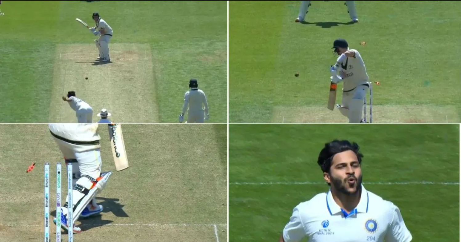 வீடியோ; டீம்ல எடுத்ததே இதுக்கு தான… லேட்டானாலும் ஸ்டீவ் ஸ்மித்தின் விக்கெட்டை கெத்தாக கைப்பற்றிய ஷர்துல் தாகூர் !!