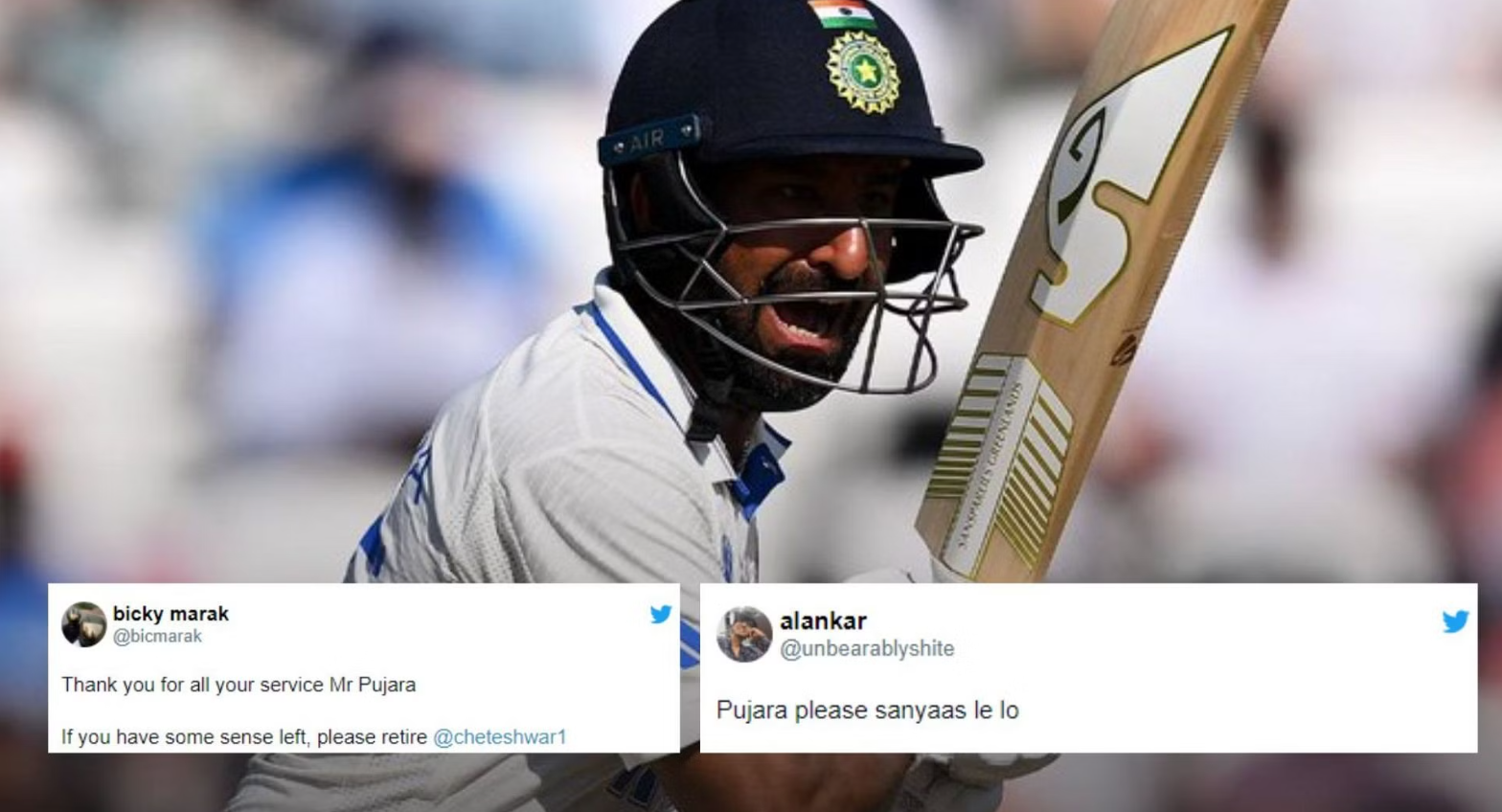 நீங்க செஞ்சது எல்லாம் போதும் சார்… தயவு செஞ்சு கிளம்புங்க; மீண்டும் ஏமாற்றிய புஜாரா; வெறுப்பான ரசிகர்கள் !!