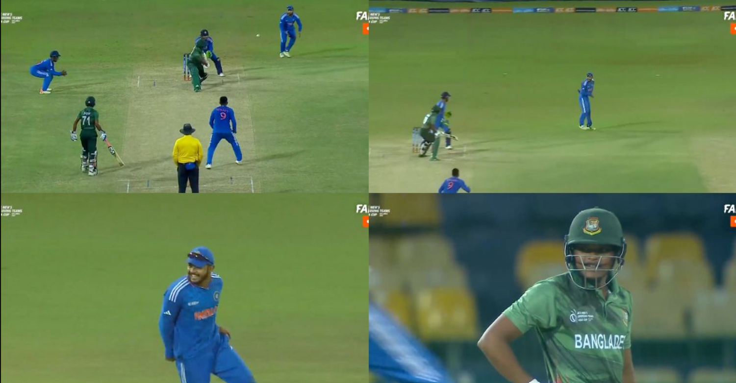 வீடியோ; கெட்ட பையன் சார் இந்த ரியான்…. சிரித்து கொண்டே வங்கதேச வீரரை வெறுப்பேற்றிய ரியான் பிராக் !!