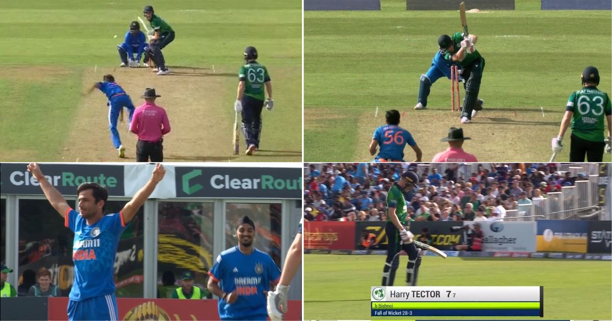 வீடியோ; மேஜிக் சுழல்… இரண்டாவது பந்திலேயே விக்கெட்டை எடுத்த ரவி பிஸ்னோய்; ஷாக்கான அயர்லாந்து வீரர் !!