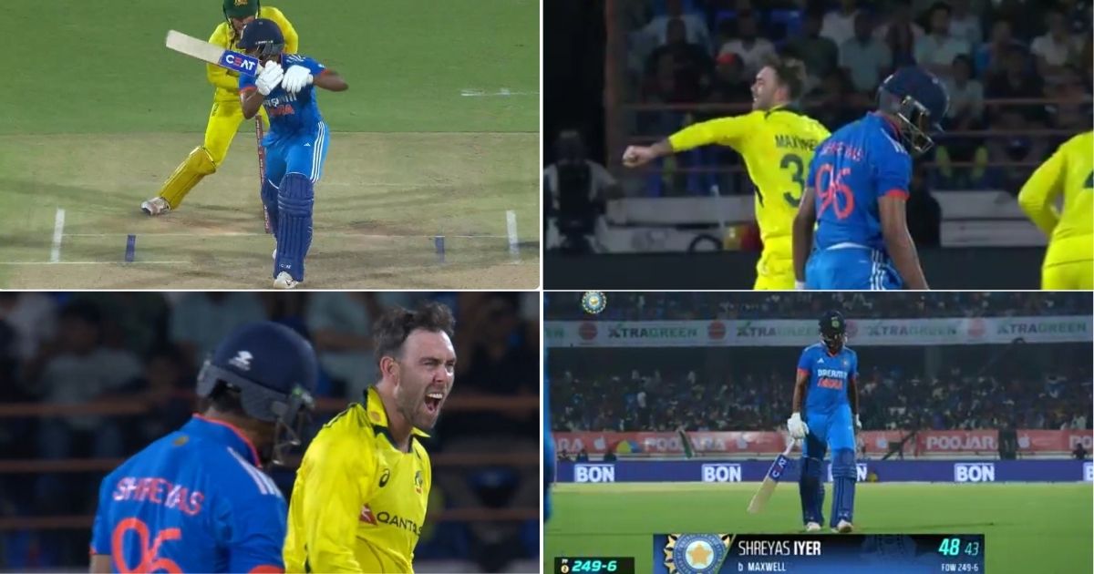 வீடியோ; சிக்ஸர் அடித்த ஸ்ரேயஸ் ஐயர்… அடுத்த பந்திலேயே விக்கெட்டை எடுத்து பதிலடி கொடுத்த கிளன் மேக்ஸ்வெல் !!