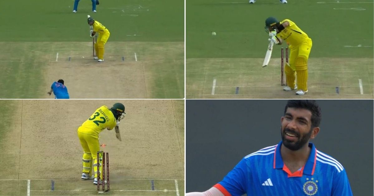 வீடியோ; முடிஞ்சா தொட்டு பாரு… ஸ்டெம்பை தெறிக்கவிட்ட பும்ராஹ்; ஷாக்கான கிளன் மேக்ஸ்வெல் !!