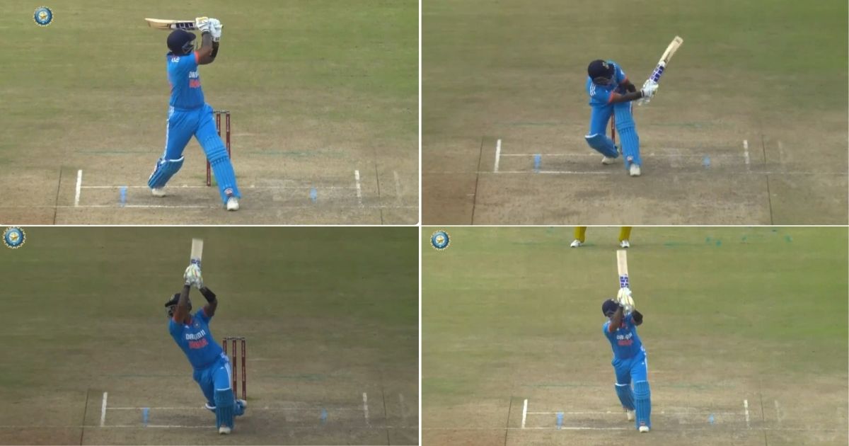 வீடியோ; ஜஸ்டு மிஸ்ஸு… 4 பந்தில் 4 மிரட்டல் சிக்ஸர்; ஆஸ்திரேலிய வீரருக்கு பயத்தை காட்டிய சூர்யகுமார் யாதவ் !!