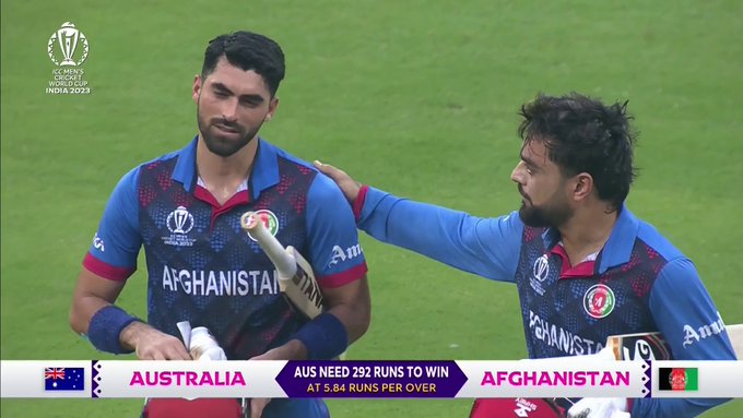 கடைசி வரை ஆஸ்திரேலியாவிற்கு தொல்லை கொடுத்த இப்ராஹிம் ஜார்டன்… அதிரடி காட்டிய ரசீத் கான்; 291 ரன்கள் குவித்தது ஆஃப்கானிஸ்தான் !!