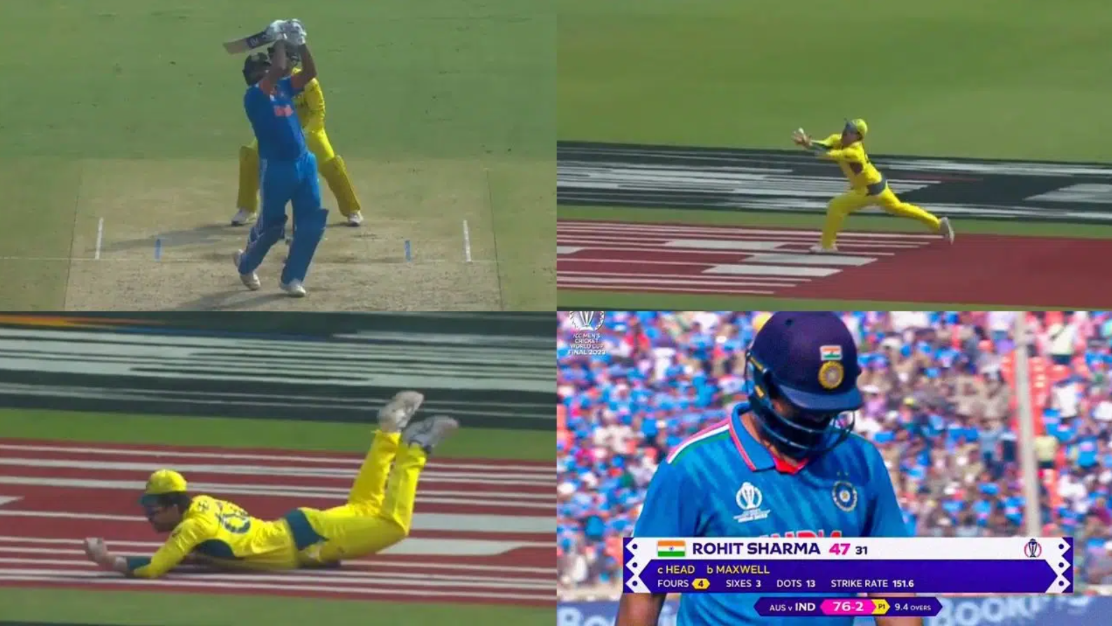 வீடியோ ; 3 மிரட்டல் சிக்ஸர்… 4 பவுண்டரிகள் அடித்து பேட்டிங்கில் மிரட்டிய ரோஹித் சர்மா; தரமான கேட்ச்சால் வெளியேற்றிய டர்வீஸ் ஹெட் !!