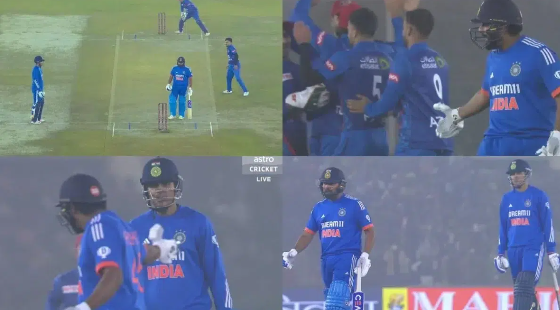 வீடியோ; அடப்போடா… சுப்மன் கில்லின் தவறால் விக்கெட்டை பறிகொடுத்த விரக்தி…கடுப்பில் கத்திய ரோஹித் சர்மா !!