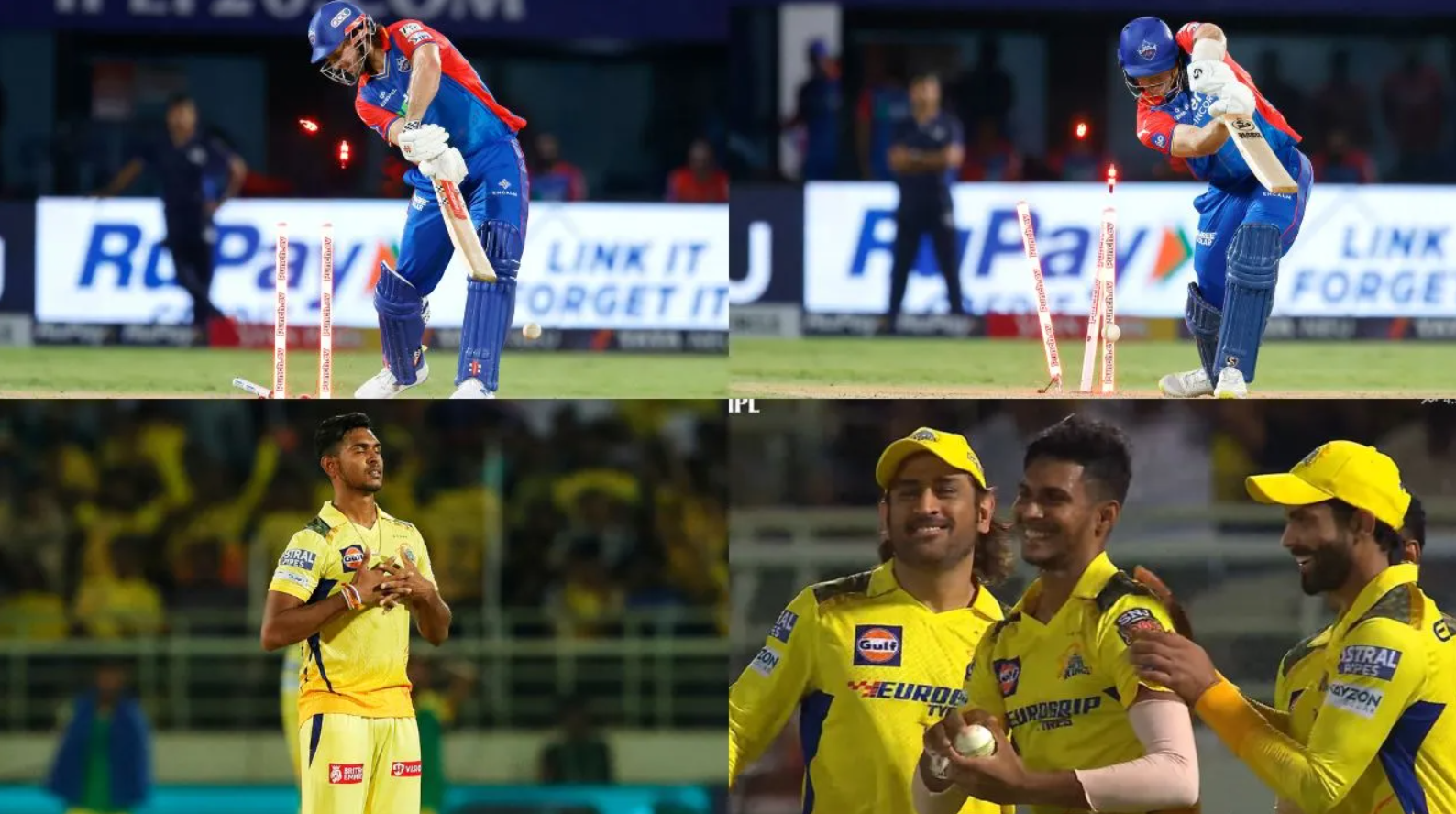 வீடியோ; முடிஞ்சா தொட்டு பாரு… மிரட்டல் யார்கர் வீசிய பதிரானா; ஸ்டெம்பை பறிகொடுத்து பரிதாபமாக விக்கெட்டை இழந்த டெல்லி வீரர்கள் !!