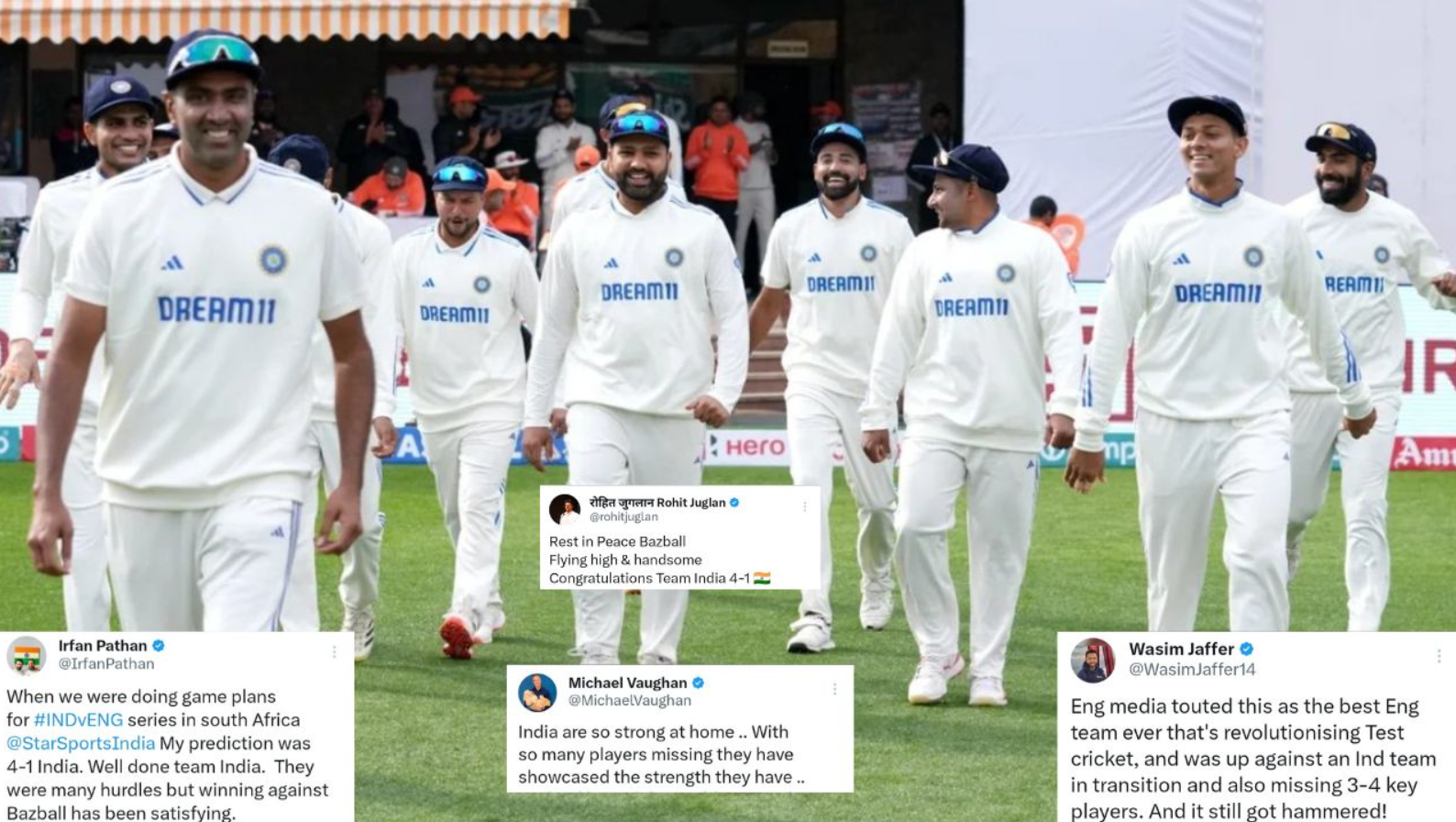 உங்க பேஸ்பால் எல்லாம் பாகிஸ்தான் கூட மட்டும் வச்சுக்கங்க… இந்திய அணியிடம் படுதோல்வியை சந்தித்த இங்கிலாந்து அணி; கிண்டலடிக்கும் ரசிகர்கள் !!